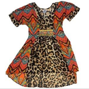 IVY Jane Mixed Print High Low Sheer Cover‎ Up XS
